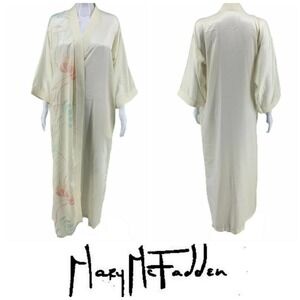 Vtg Mary Mc Fadden Satin Charmeuse Robe Sz L
